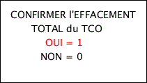 message de confirmation d'effacement