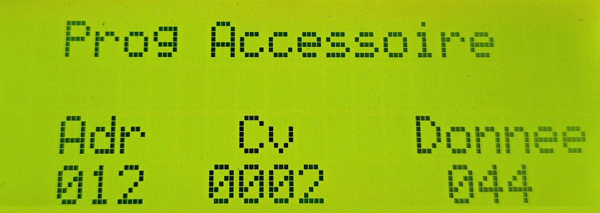 Programmation du décodeur d'accessoire