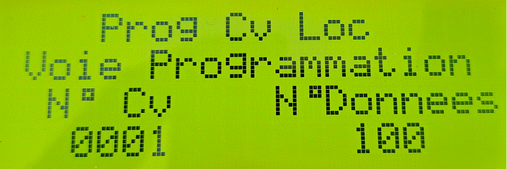 Programmation de l'adresse 100 dans la Cv n°1.