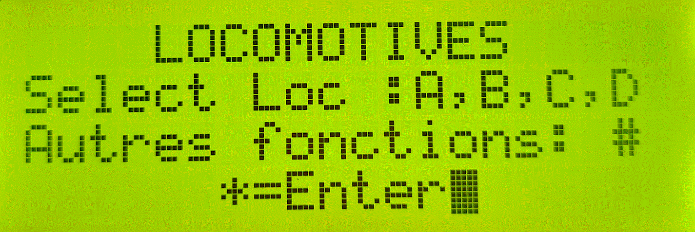 Affichage de base de la centrale DCC V2.5