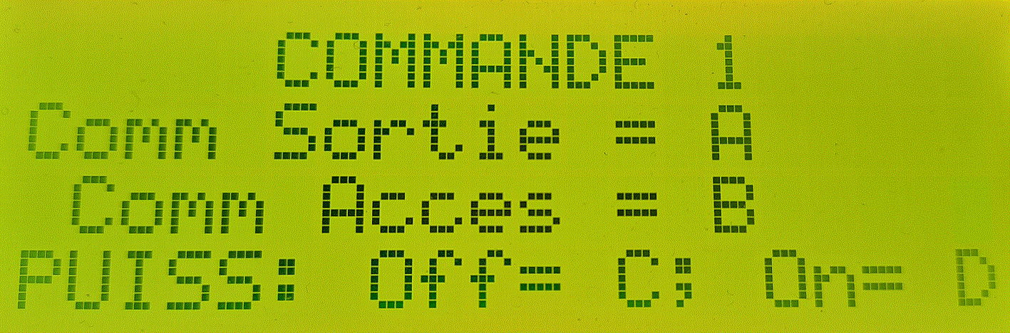 Affichage du menu commande 1