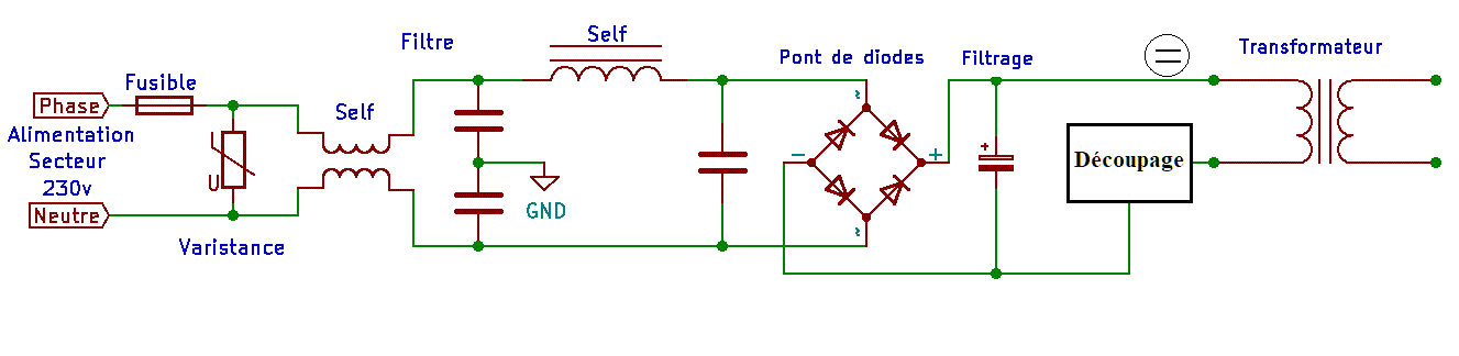 alimentation du transformateur de decoupage