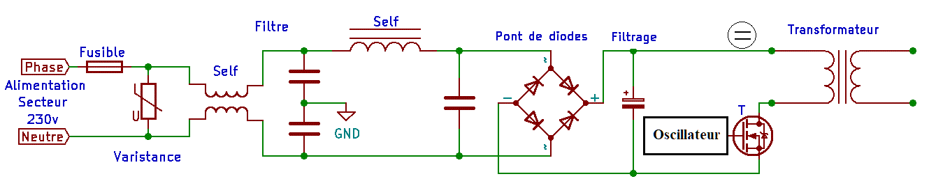 decoupage tension avec transistor mosfet