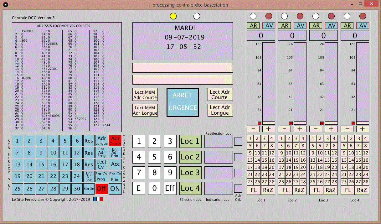 Interface processing centrale V3