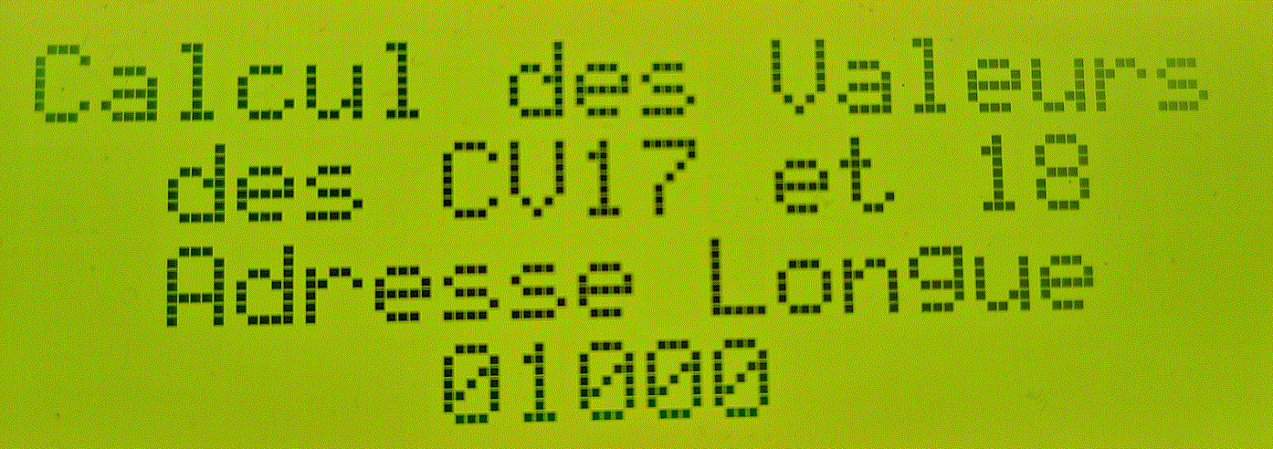 Calcul des valeurs de Cv17 et 18
