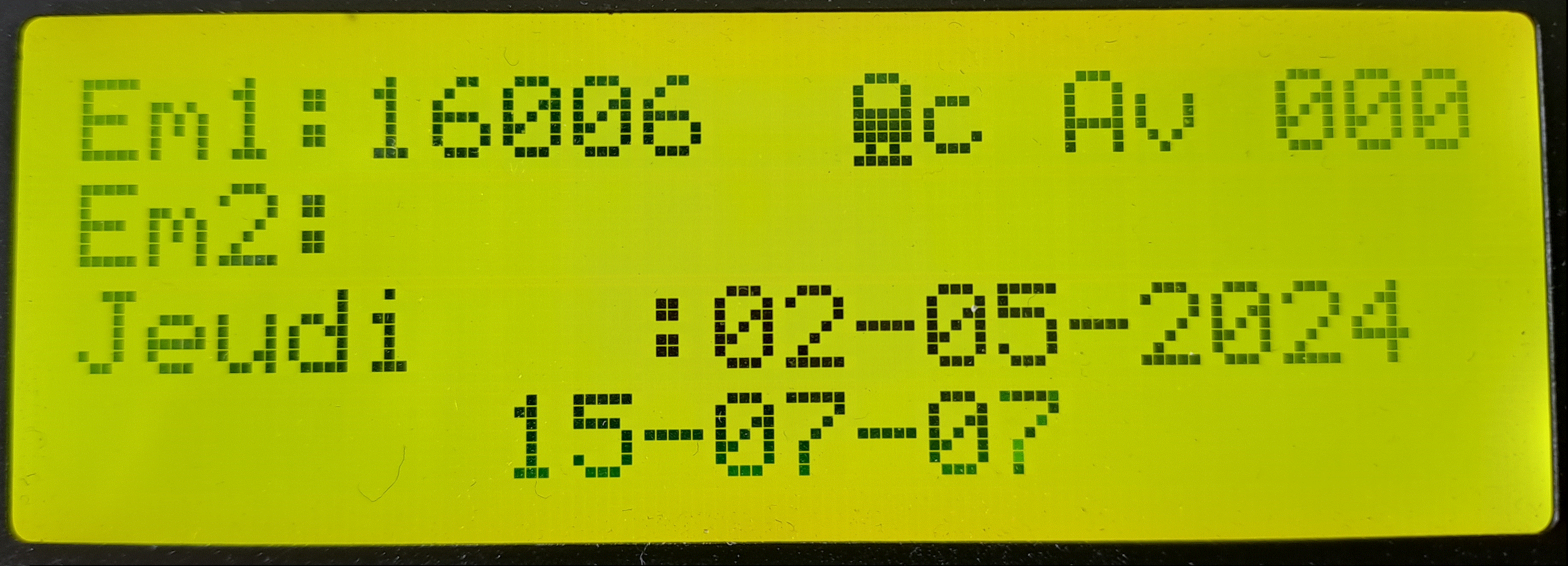 Horloge sur la centrale V2.5