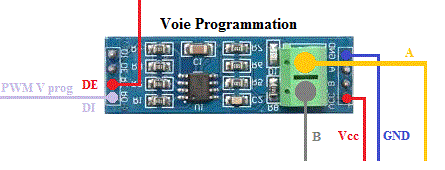raccordement max 485 voie programmation